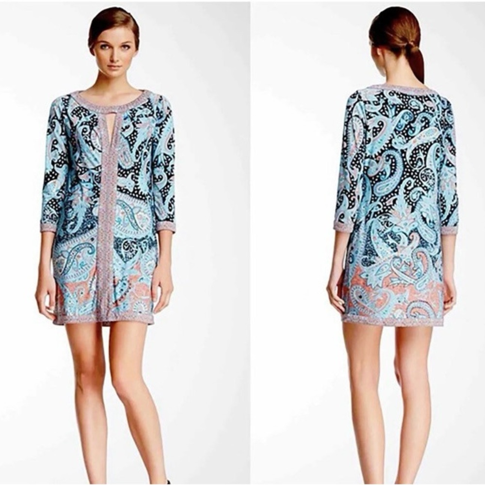 BCBGMaxAzria Avila Paisley Mini Shift  Dress